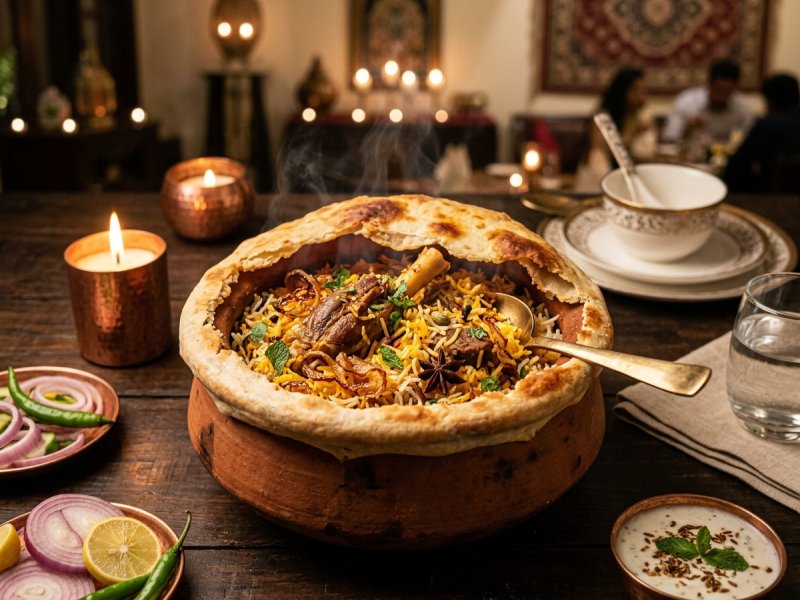 Mutton Handi Dum Biryani